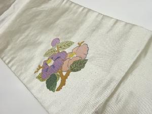 リサイクル　椿模様刺繍名古屋帯